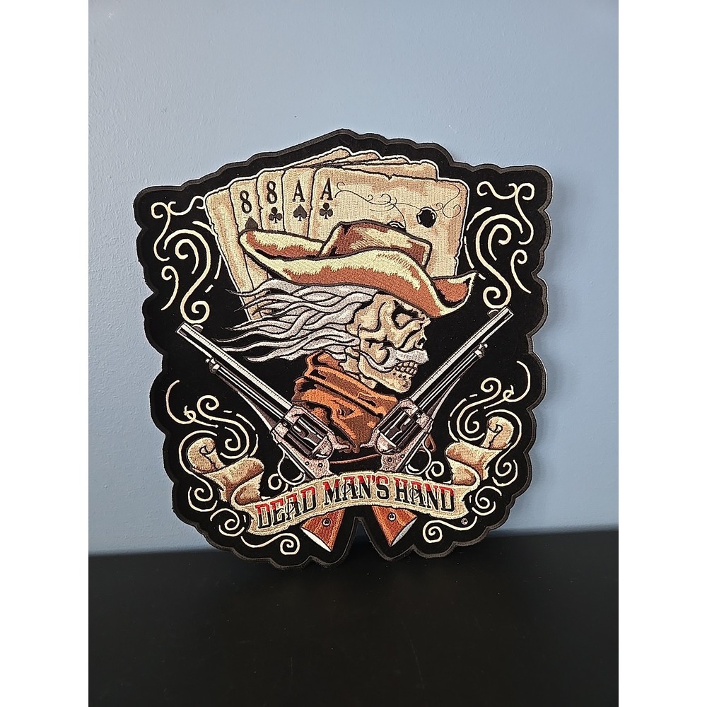 Dead‎ Man's Hand Cowboy & Guns Patch Large Back Patches 12"x13" NEW